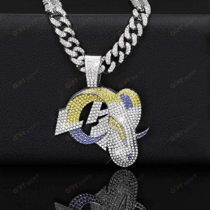 Los Angeles Rams Chains Hip Hop Iced Out Bling Pendant Cuban Chain Fashion Punk Cool Jewelry 2.jpeg