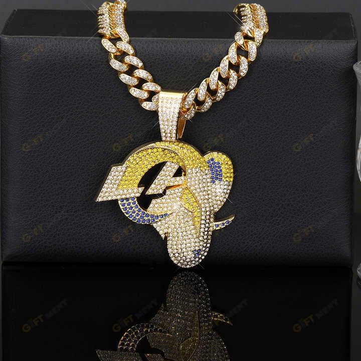 Los Angeles Rams Chains Hip Hop Iced Out Bling Pendant Cuban Chain Fashion Punk Cool Jewelry 3.jpeg