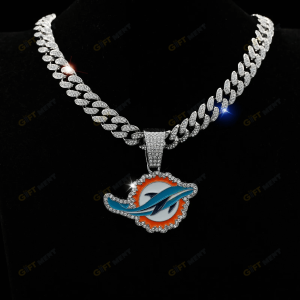 Miami Dolphins Hip Hop Iced Out Bling Pendant Cuban Chain Fashion Punk Cool Jewelry.png