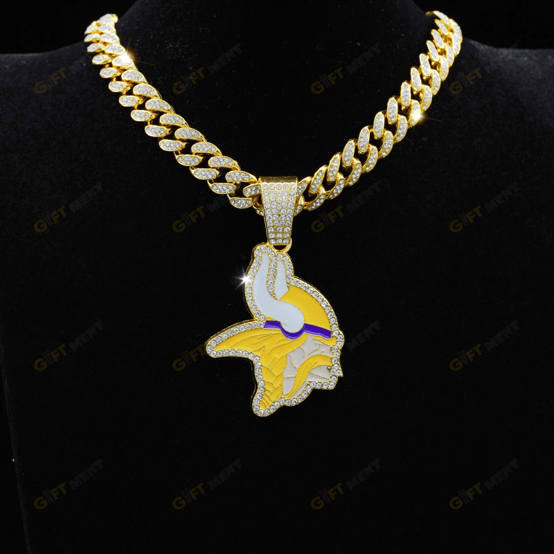 Minnesota Vikings Hip Hop Iced Out Bling Pendant Cuban Chain Fashion Punk Cool Jewelry.png