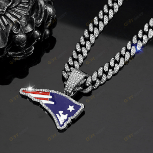 New England Patriots Hip Hop Iced Out Bling Pendant Cuban Chain Fashion Punk Cool Jewelry 1.png