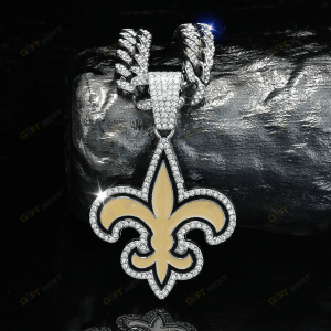 New Orleans Saints Hip Hop Iced Out Bling Pendant Cuban Chain Fashion Punk Cool Jewelry 2.png