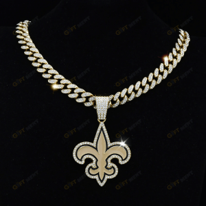 New Orleans Saints Hip Hop Iced Out Bling Pendant Cuban Chain Fashion Punk Cool Jewelry.png