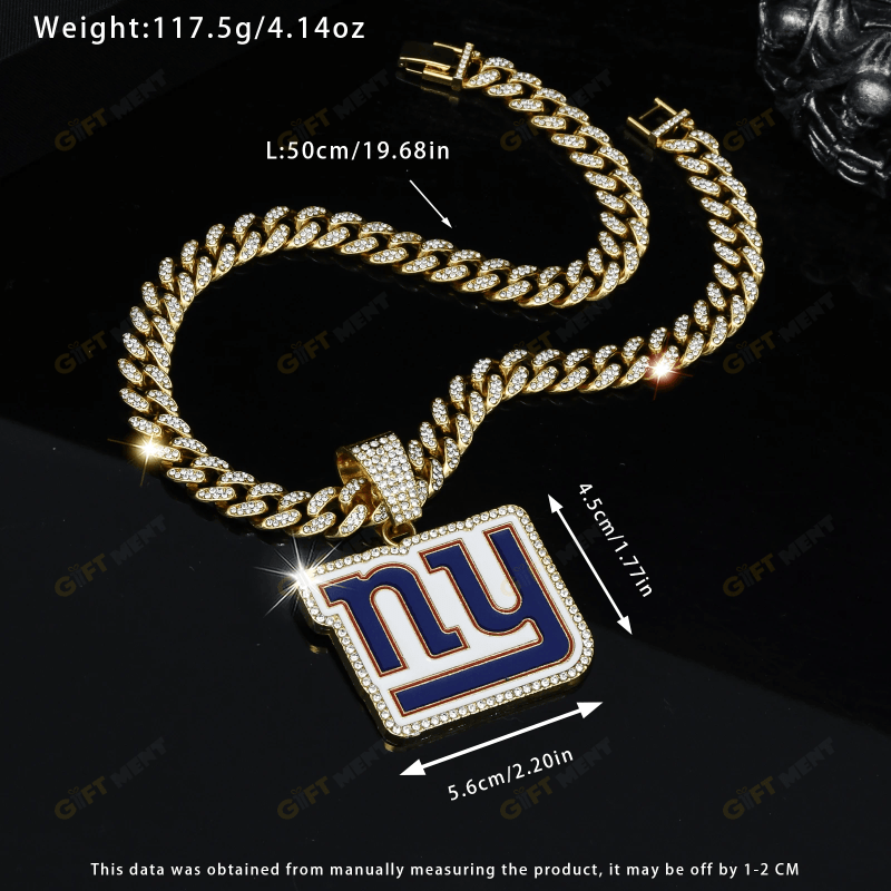 New York Giants Hip Hop Iced Out Bling Pendant Cuban Chain Fashion Punk Cool Jewelry 4.png