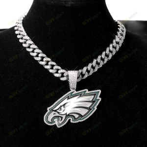Philadelphia Eagles Hip Hop Iced Out Bling Pendant Cuban Chain Fashion Punk Cool Jewelry.png