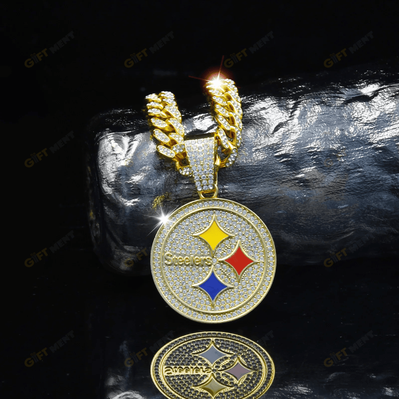 Pittsburgh Steelers Hip Hop Iced Out Bling Pendant Cuban Chain Fashion Punk Cool Jewelry 2.png