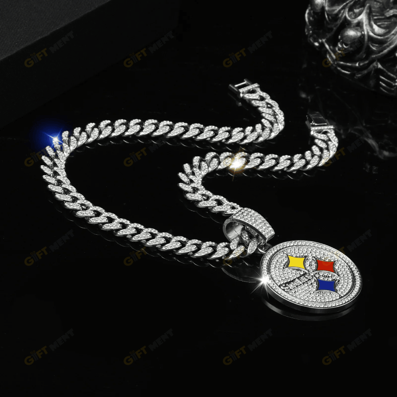 Pittsburgh Steelers Hip Hop Iced Out Bling Pendant Cuban Chain Fashion Punk Cool Jewelry 5.png