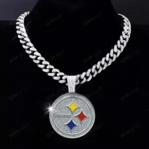 Pittsburgh Steelers Hip Hop Iced Out Bling Pendant Cuban Chain Fashion Punk Cool Jewelry.jpg