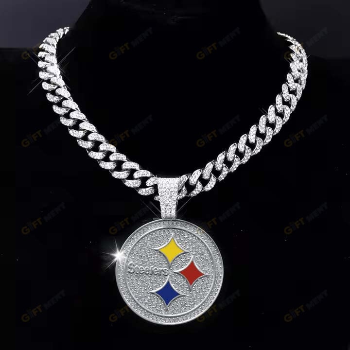 Pittsburgh Steelers Hip Hop Iced Out Bling Pendant Cuban Chain Fashion Punk Cool Jewelry.jpg