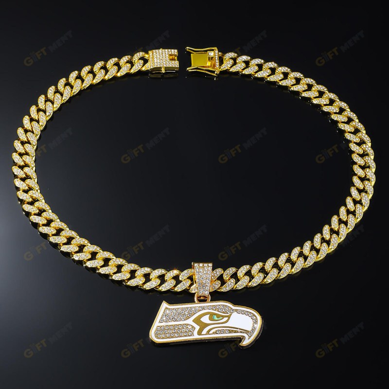 Seattle Seahawkship Hop Iced Out Bling Pendant Cuban Chain Fashion Punk Cool Jewelry 1.jpeg