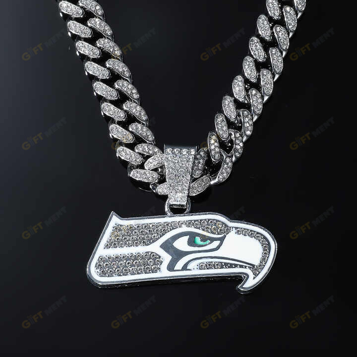Seattle Seahawkship Hop Iced Out Bling Pendant Cuban Chain Fashion Punk Cool Jewelry 3.jpeg
