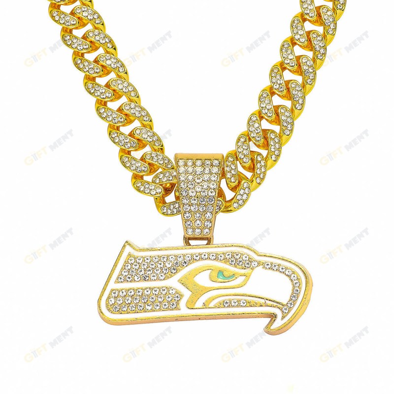 Seattle Seahawkship Hop Iced Out Bling Pendant Cuban Chain Fashion Punk Cool Jewelry 5.jpeg