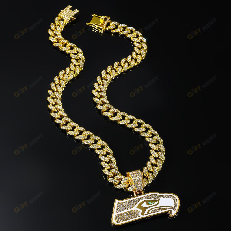 Seattle Seahawkship Hop Iced Out Bling Pendant Cuban Chain Fashion Punk Cool Jewelry 6.jpeg