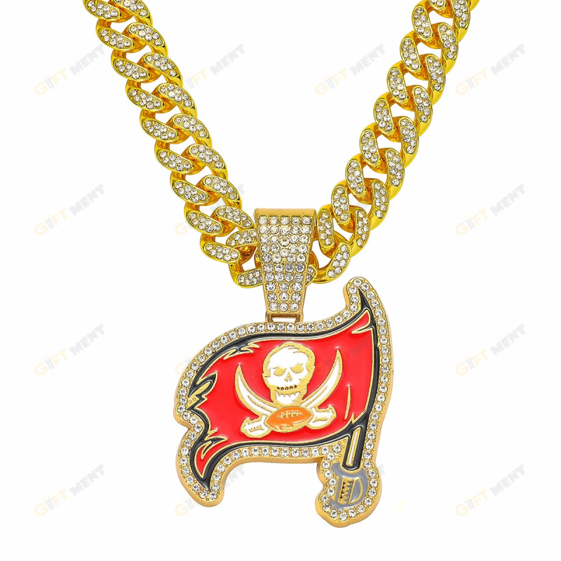 Tampa Bay Buccaneers Hip Hop Iced Out Bling Pendant Cuban Chain Fashion Punk Cool Jewelry 2.png