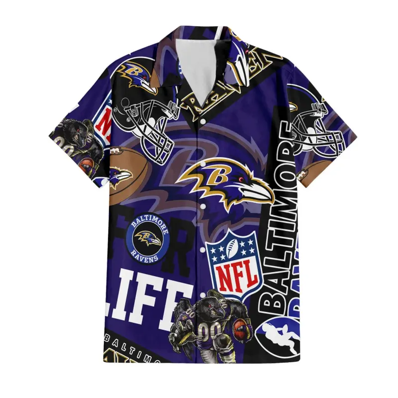 8b72d763 Baltimore Ravens For Life Hawaiian Shirt Front.jpg