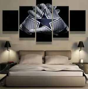 5 Panel Dallas Cowboys Gloves Wall Art Cheap For Living Room Wall Decor Canvas Paintings.jpg