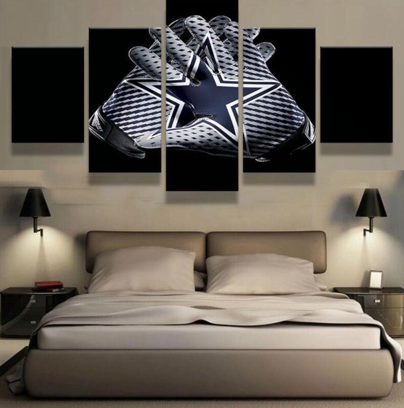 5 Panel Dallas Cowboys Gloves Wall Art Cheap For Living Room Wall Decor Canvas Paintings.jpg