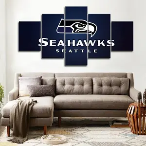 5 Panel Seattle Seahawks Wall Art Cheap For Living Room Wall Decor Football 2 Canvas Paintings.jpg